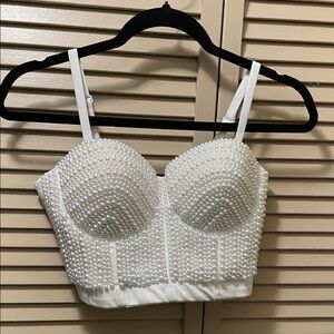 gorgeous pearl beaded bustiers